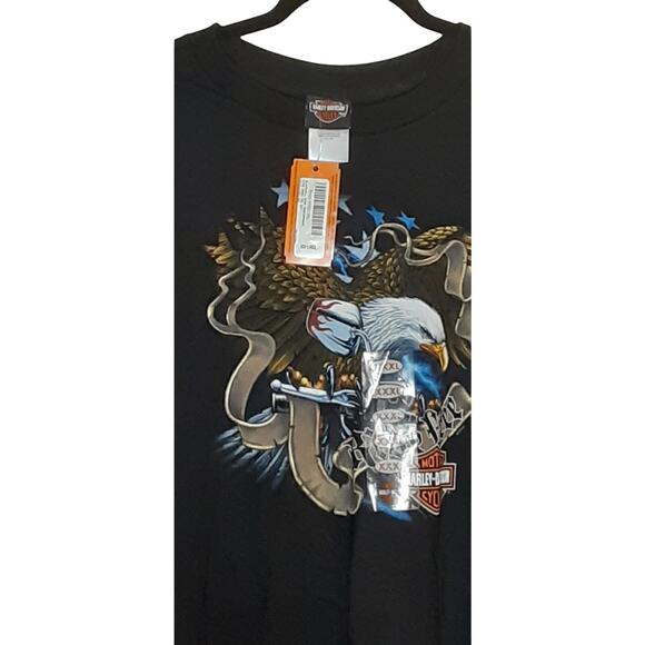Colonial‎ Harley Davidson Eagle Prince George VA Black Graphic Size 3XL NWT - Picture 10 of 12